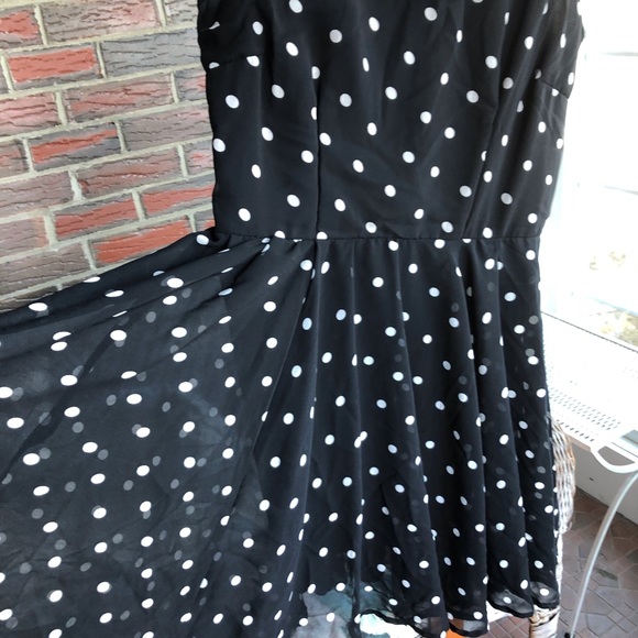 Polka Dot Fit & Flare Dress Size Large Fun & Flirt Lined - Picture 3 of 5